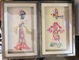 Vintage Asian Framed Art Set (2) – Embroidered Figures Wall Decor - Image 1