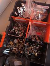 Bulk Lot of Metal Hair Clip Bases and Findings / Mixed glass cabochons - Image 2
