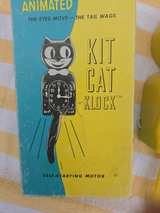 Vintage Yellow Kit-Cat Klock with Rhinestones - Image 1