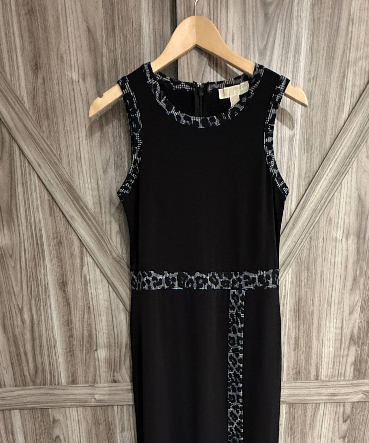 Michael Kors Sleeveless Animal Print Trim Dress women’s XS