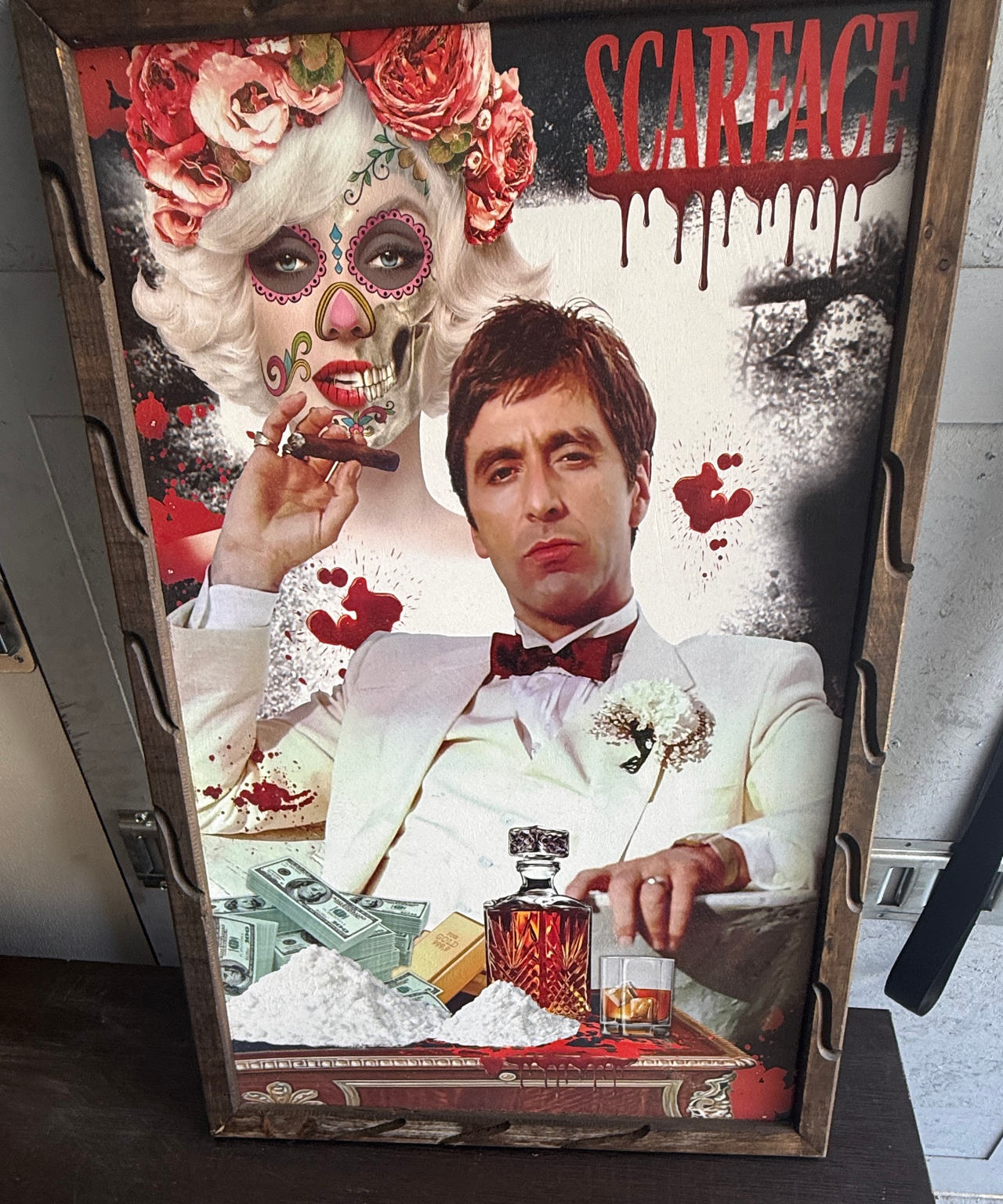 Scarface Tony Montana Sugar Skull Framed Wall Art