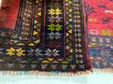 Vintage Handmade Afghan Tribal Runner Rug 17x35 – Geometric Wool Design - Image 2