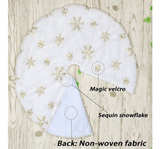 Faux Fur Christmas Tree Skirt,36 inches Luxury Tree Skirt with Gold Snowflake - Image 2