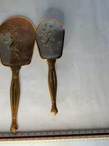 Vintage Matson Style Gold Tone Mirror and Brush Vanity Set - Image 5