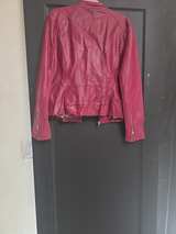 Women's Faux Leather Moto Jacket with Leopard Lining - Image 1
