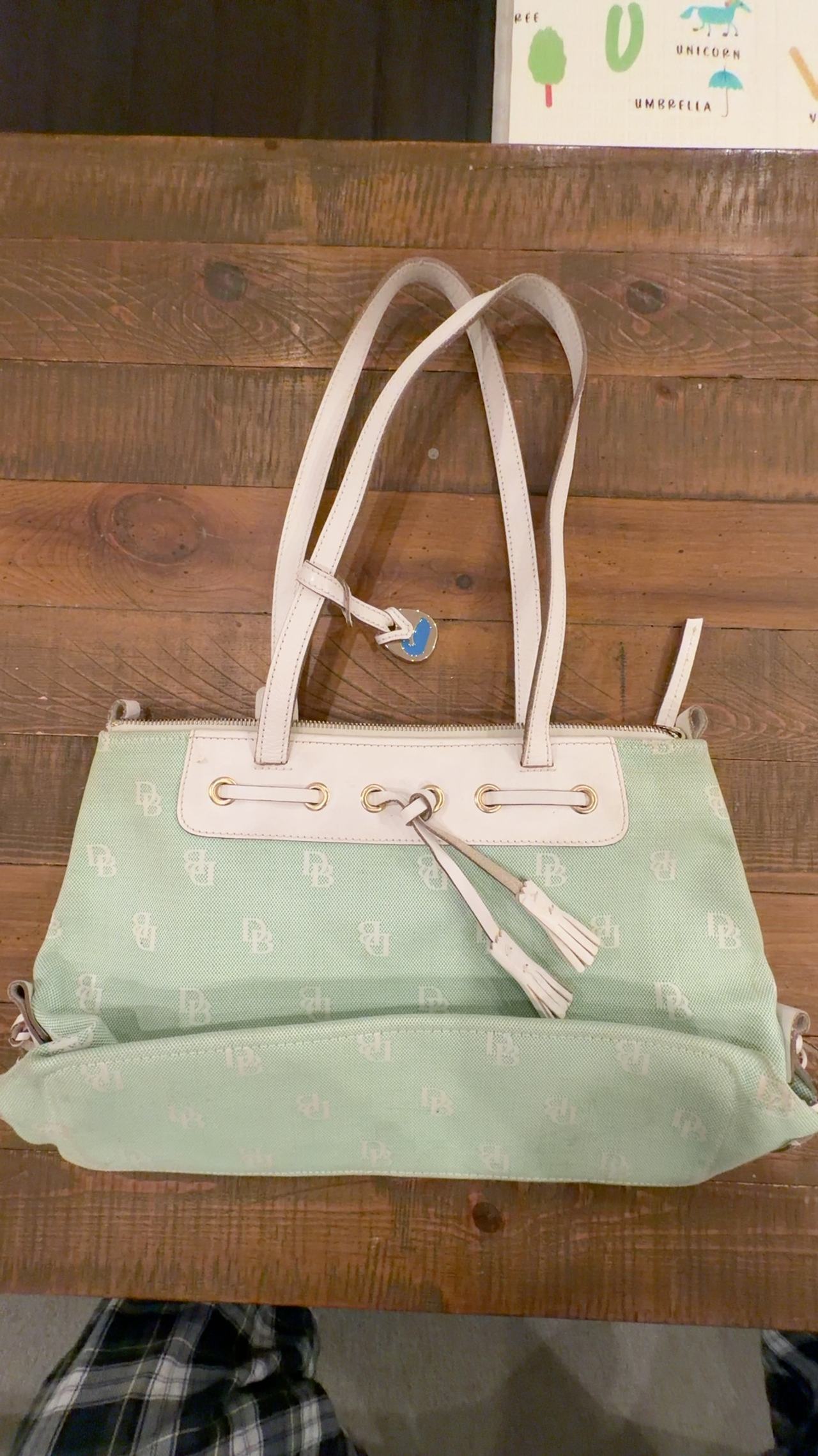 Dooney & Bourke Handbag Green Teal Clutch Bag Vintage 