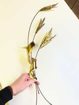Vintage Brass Wheat Stalk Wall Hanging Mid Century - Image 2