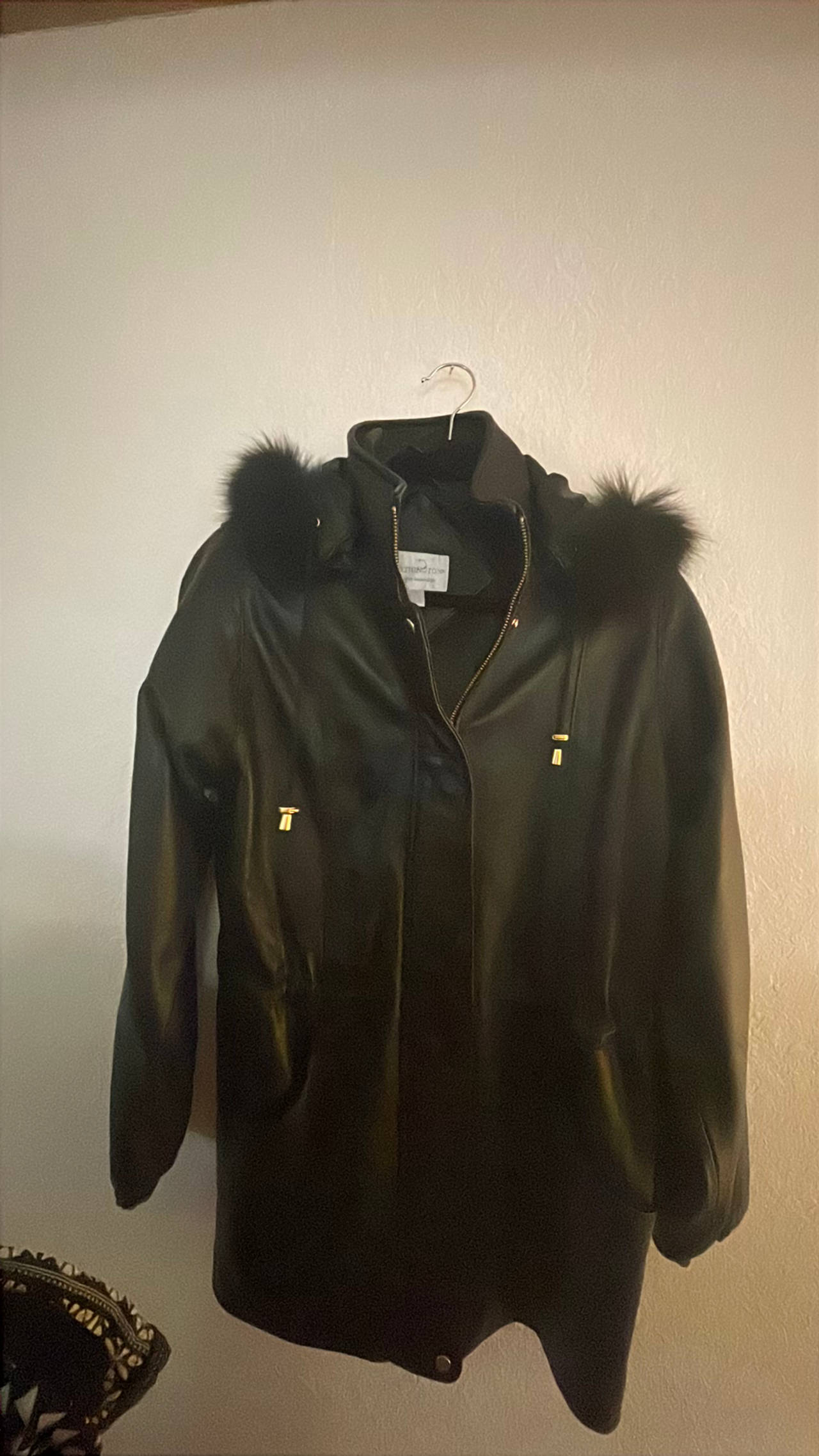 Worthington Genuine Lambskin Hooded Leather Jacket