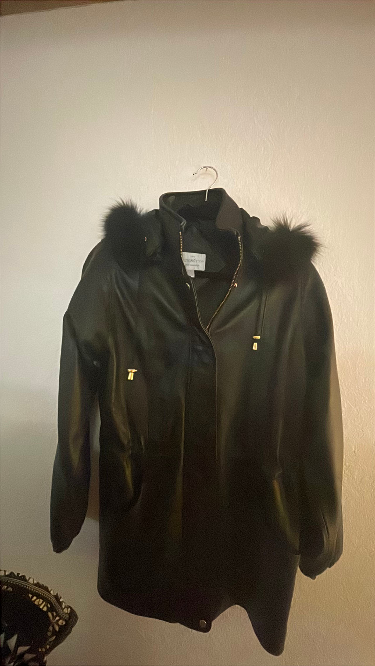 Worthington Genuine Lambskin Hooded Leather Jacket