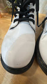 Dr. Martens 1460 White Leather Boots with Side Zip size 4 - Image 8