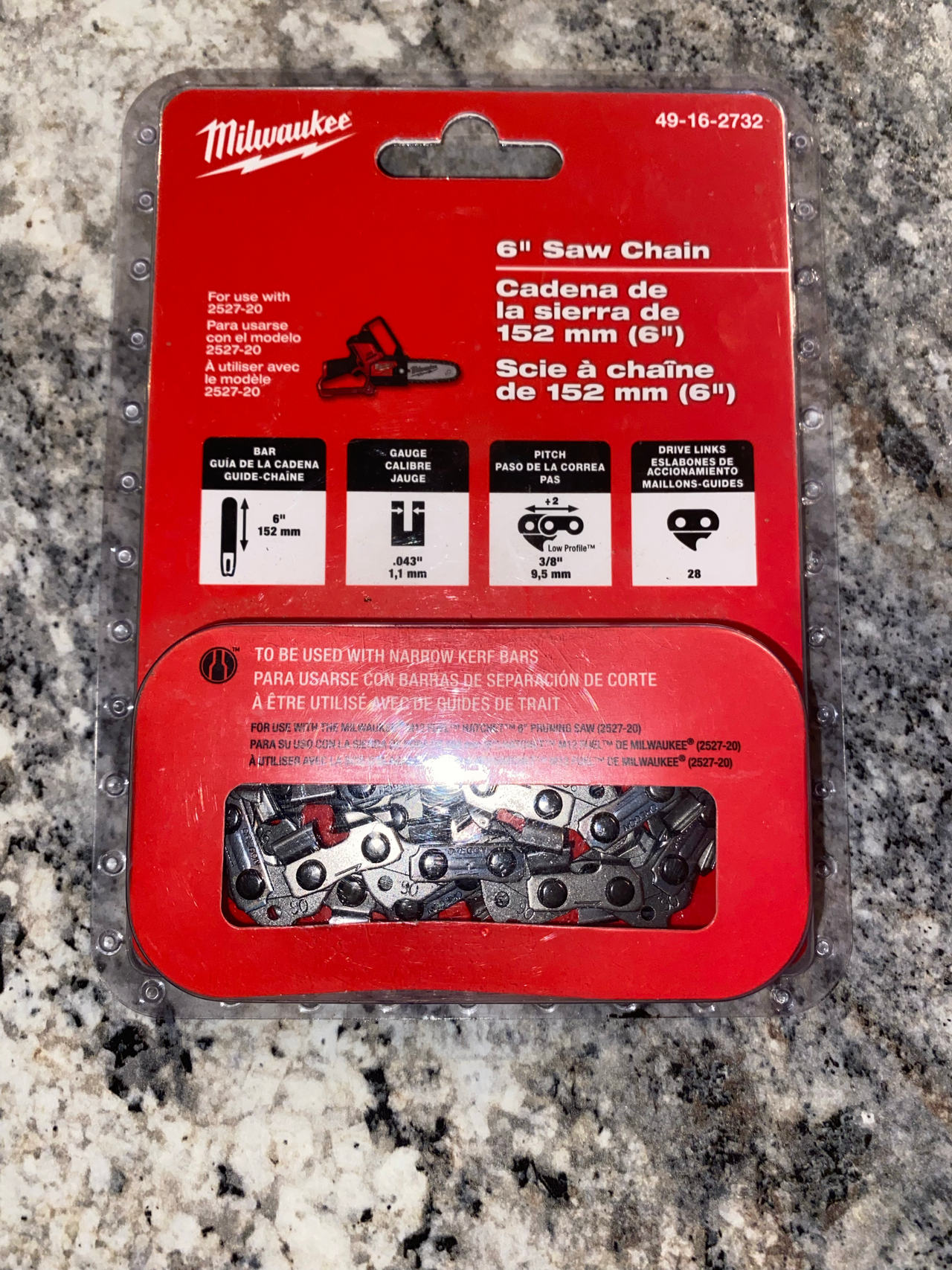 Milwaukee 49-16-2732 6" Saw Chain for M12 FUEL Hatchet