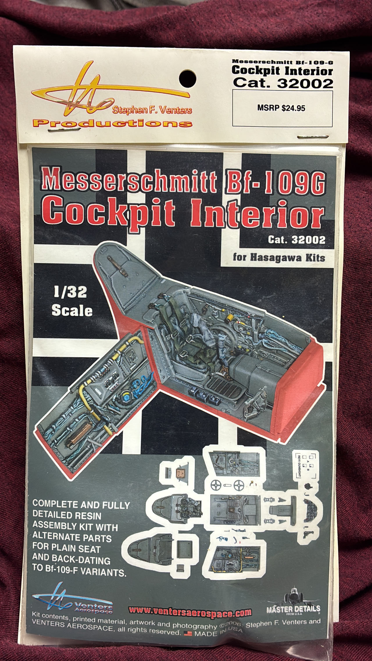 Stephen F. Venters Productions Messerschmitt Bf-109G Cockpit Interior 1/32 Scale Cat. 32002