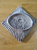 Natalia Surving 1995 Jellyfish Relief Wall Tile Art - Image 1