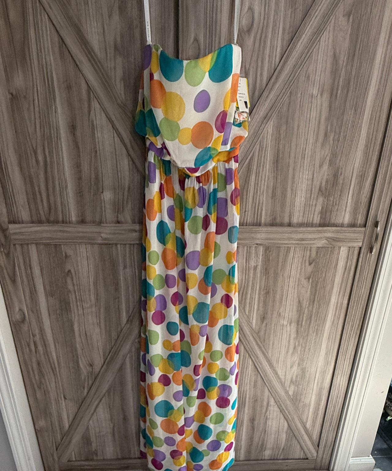 After Six Strapless Polka Dot Maxi Dress Size 8 NEW