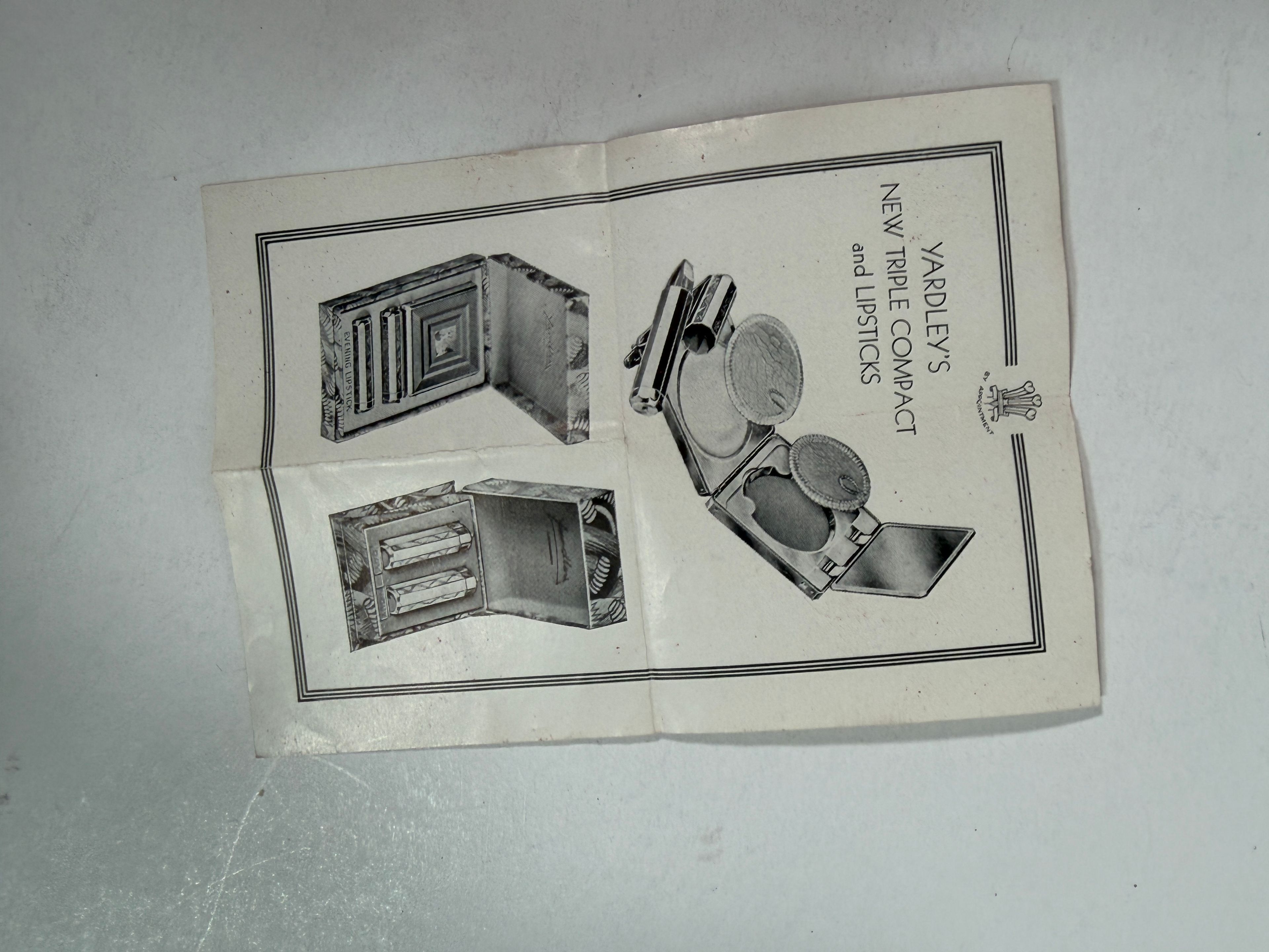 Vintage 1950s Yardley of London "Evening Lipstick" Triple Compact Vanity Set - Image 8