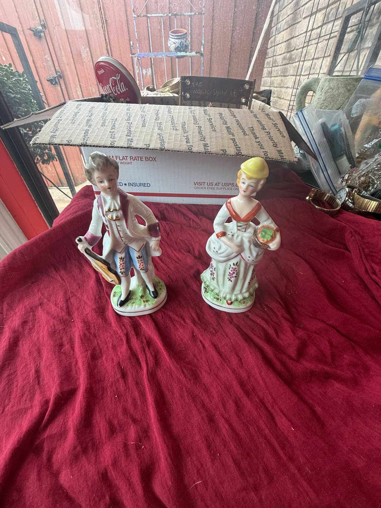 Vintage Porcelain Colonial Couple Figurines
