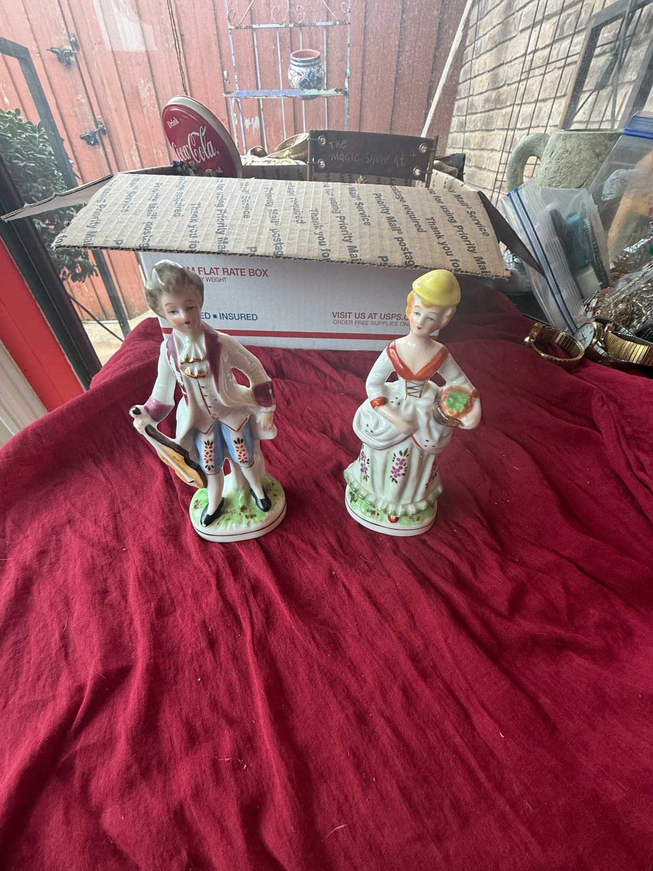 Vintage Porcelain Colonial Couple Figurines