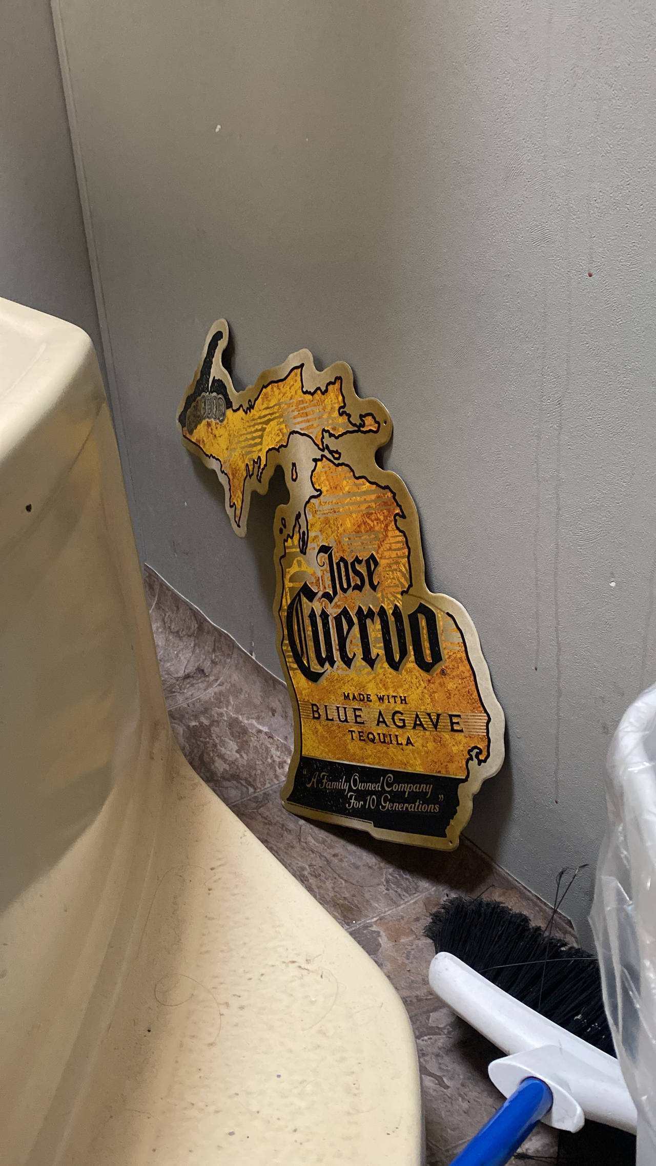 Jose Cuervo Michigan State Shaped Tin Sign