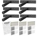 EVALD Heavy Duty Floating Shelf Bracket | 6-Inch Floating Mantel Mount Black - Image 1