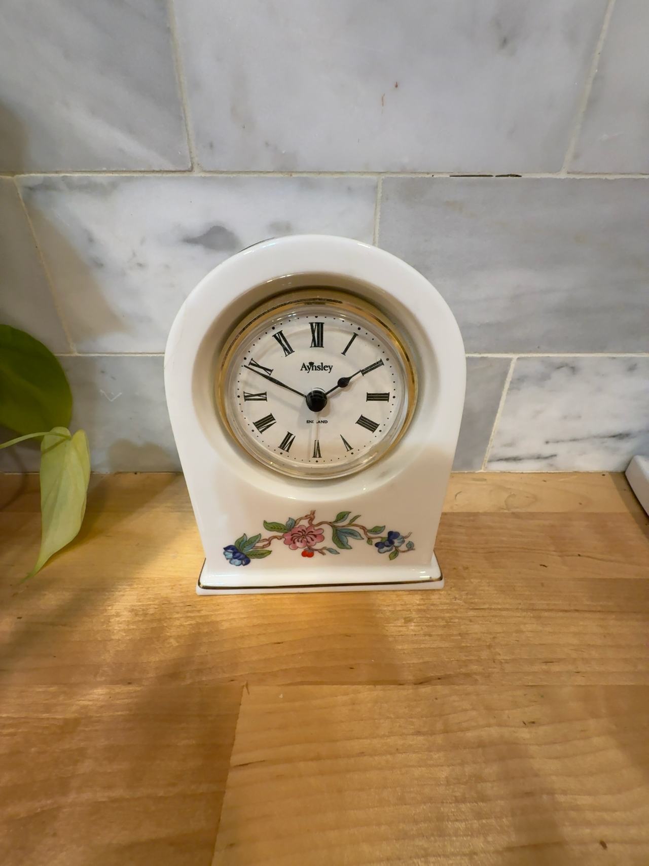 Aynsley Pembroke Fine Bone China Mantel Clock