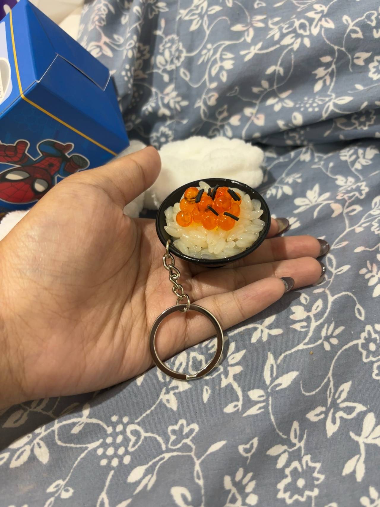 Mini Food Keychain Simulation Noodle Rice Pendant