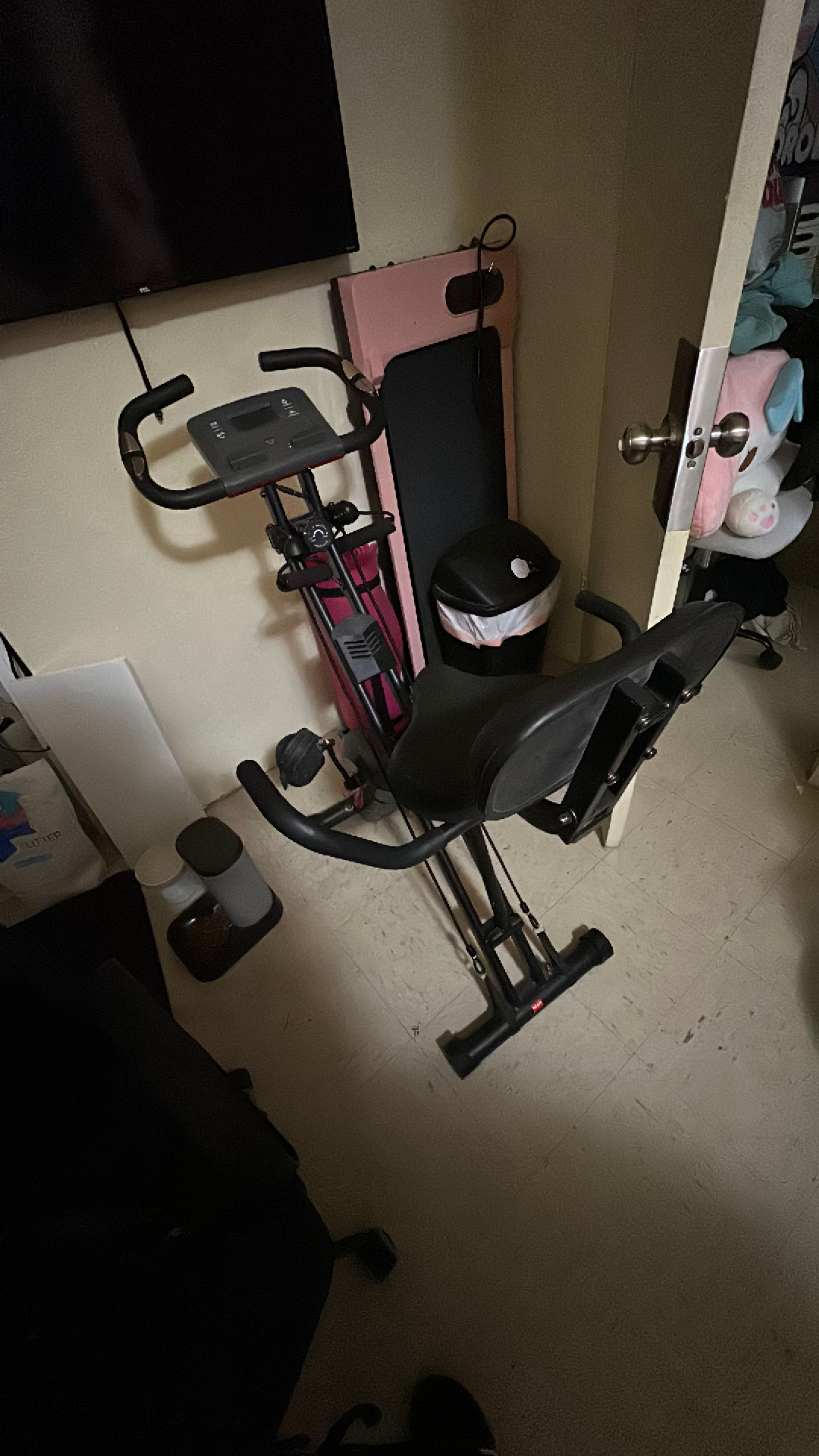 ADVENOR Folding Magnetic Exercise Bike with Arm Resistance Bands - Image 3