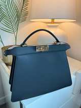 Fendi Peekaboo Leather Handbag Navy - Image 1
