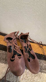 Free People Lace-Up Ballet Flats Brown - Image 2