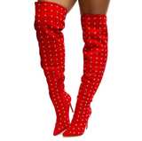Muccia All-Over Rhinestone Thigh High Boots - Image 5