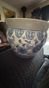 Blue and White Porcelain Fish Bowl Planter - Image 3
