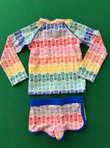 Mini Boden Rainbow Pineapple Rash Guard Swim Set 2/3T - Image 4