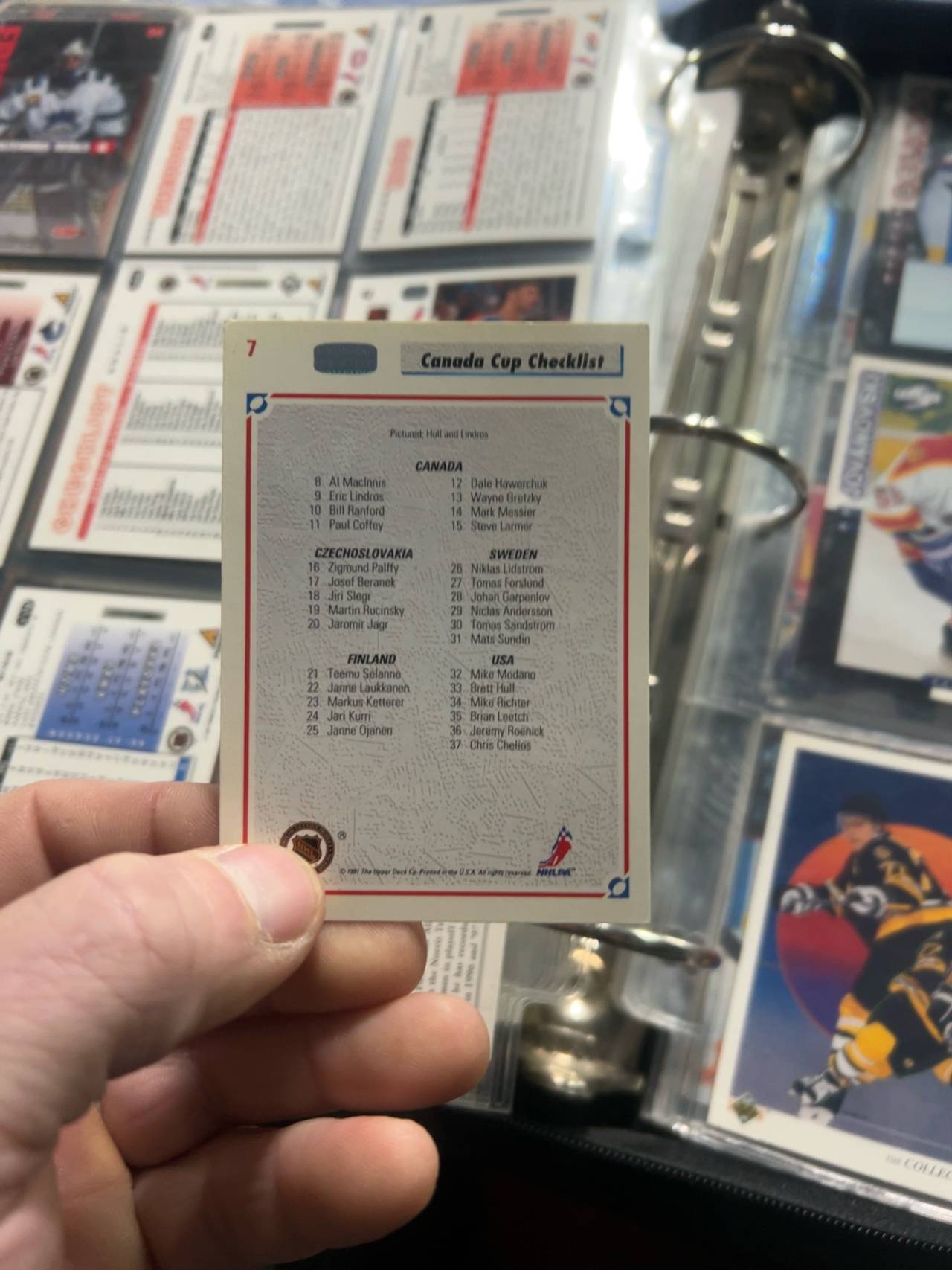 Upper Deck 1991-92 Canada Cup Checklist #7 Brett Hull / Eric Lindros