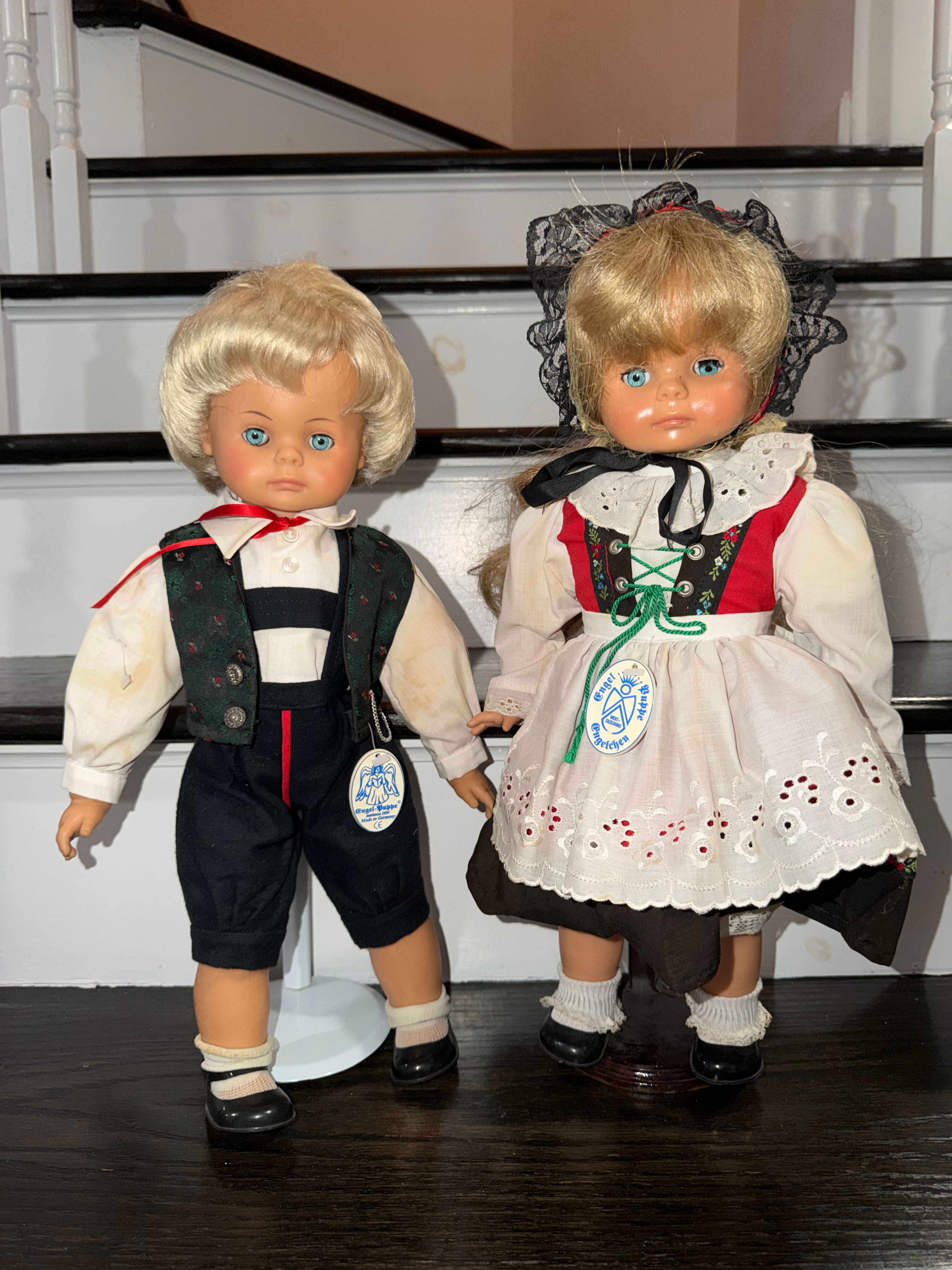 Engel Puppe German Dolls Boy & Girl Made in Germany Lot Set Collection