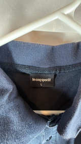 Men’s Large Le Coq Sportif Polo Shirt Navy Blue Tennis Athletic  - Image 4
