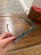 Blue Transparent Rectangular Sunglasses - Image 3