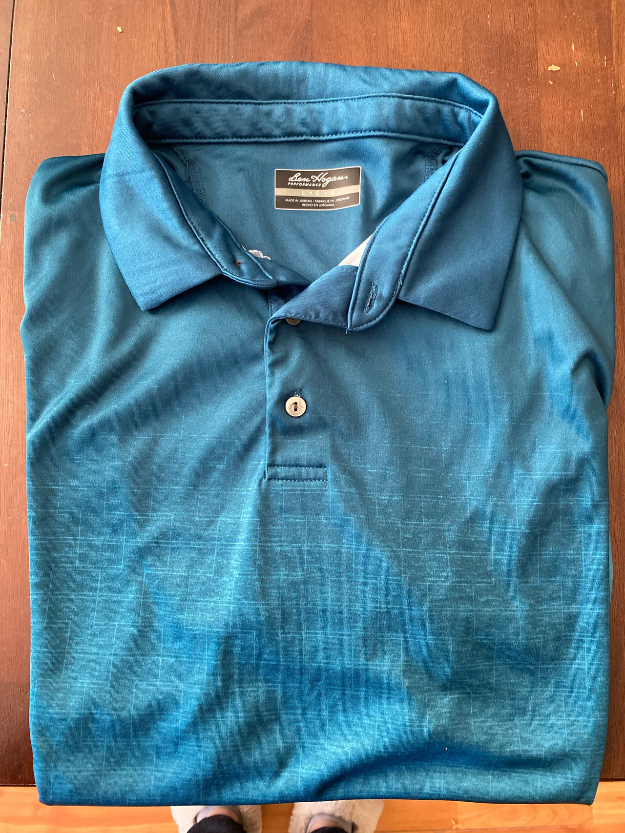 Large Ben Hogan blue ombré Performance Golf Polo Shirt men’s