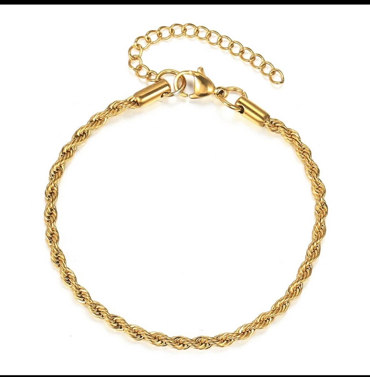 Gold-Tone Stainless Steel Rope Chain Bracelet