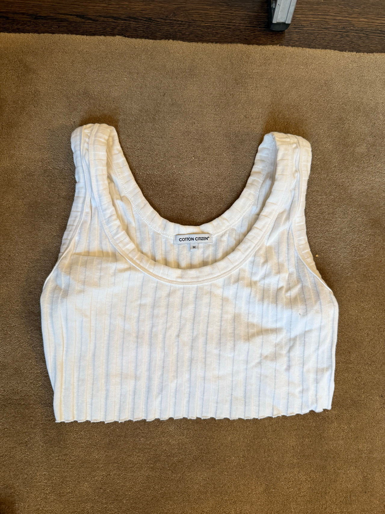 Cotton Citizen White Verona Crop Tank