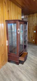 Antique Solid Wood and Glass Display Cabinet - Image 2