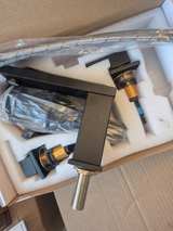 Matte Black 3-Hole Widespread Bathroom Faucet - Image 1