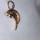 14k Yellow Gold Manatee Pendant Charm Natural Sea Shell Gold Rim Pendant - Image 2