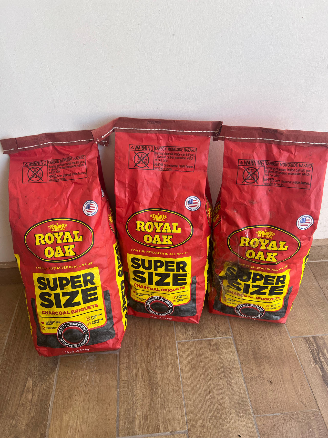 3 Royal Oak Super Size Charcoal Briquets 10 LB Bags - New Sealed - 30 LB