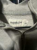Abercrombie & Fitch Grey Zip-Up Hoodie Size Large  - Image 1