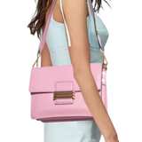 ETRO Pink Leather Fold-Over Shoulder Bag
  - Image 1