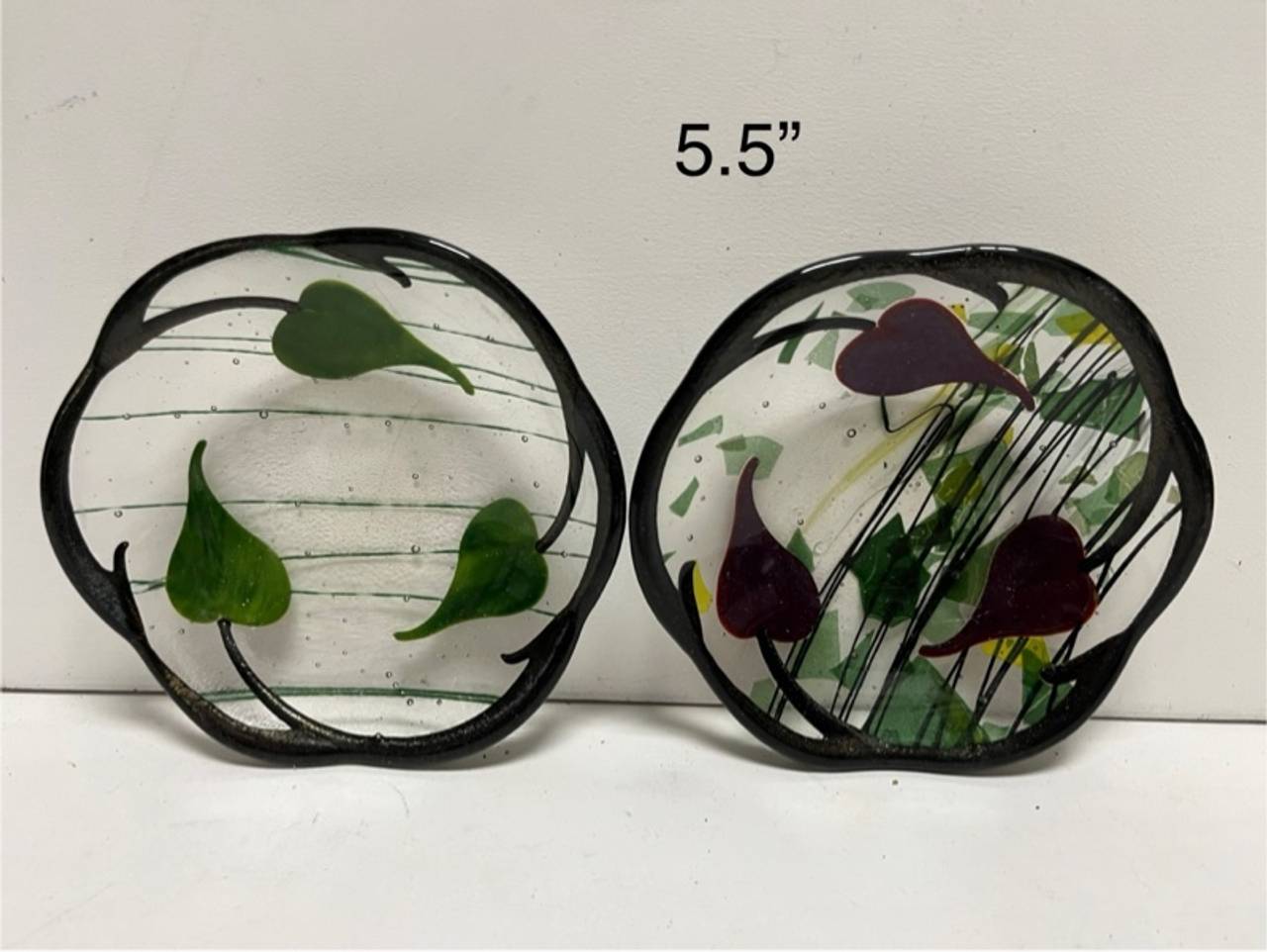 Kosta Boda Fused Glass Trinket Dish with Heart Design
