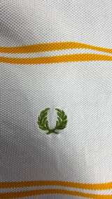 Fred Perry Striped Polo Shirt Light Blue Yellow - Image 3