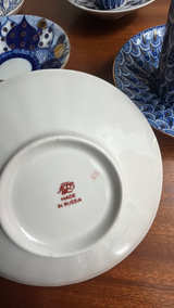 Lomonosov Imperial Russian Porcelain Blue & White Teacup and Saucer - Image 4