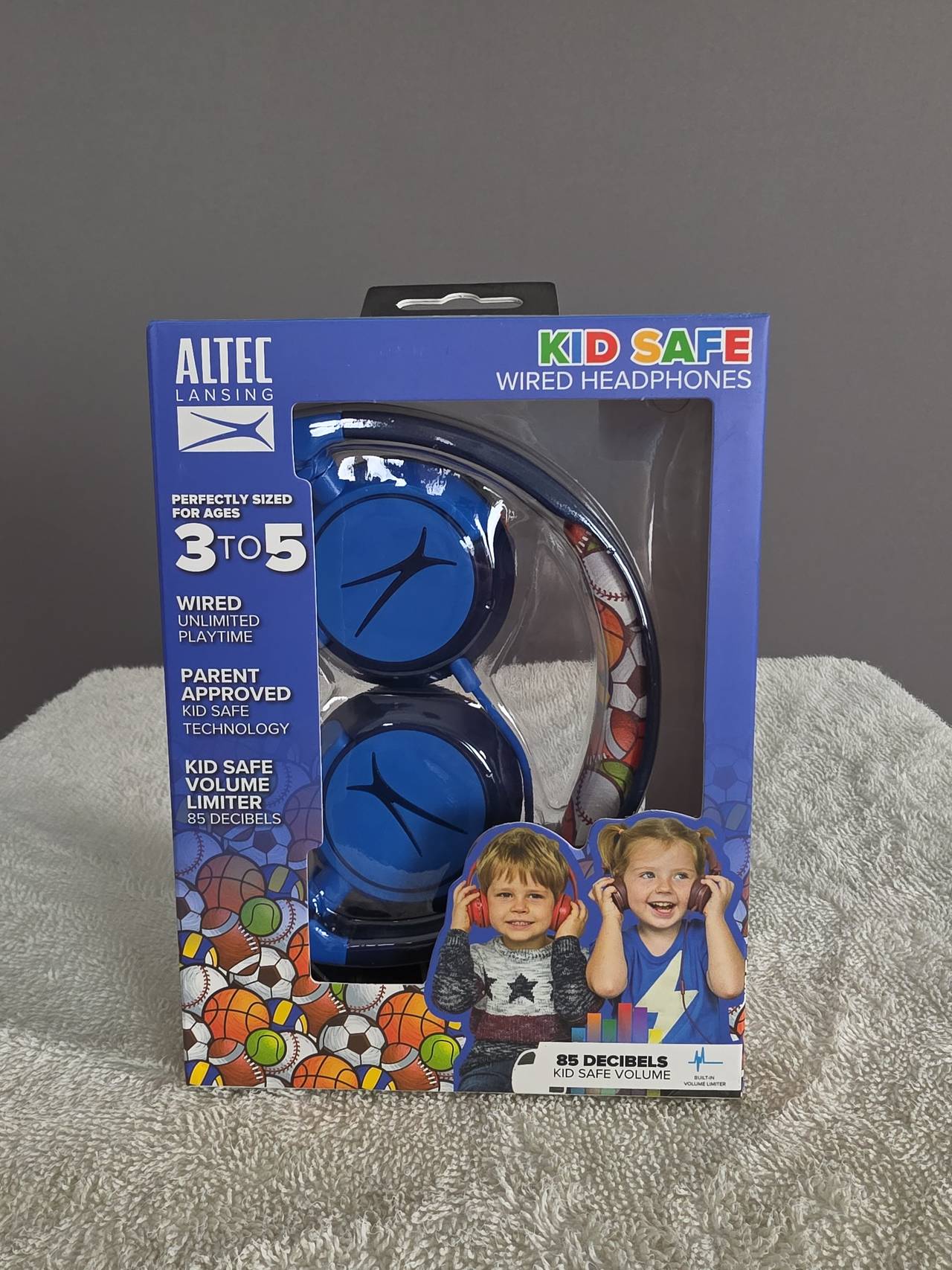 Altec Lansing Kid Safe Wired Headphones (Sports Blue)