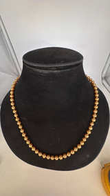 Gold Tone Bronze Pearls and gold Tone Bead Necklace and Earring Set - Image 2