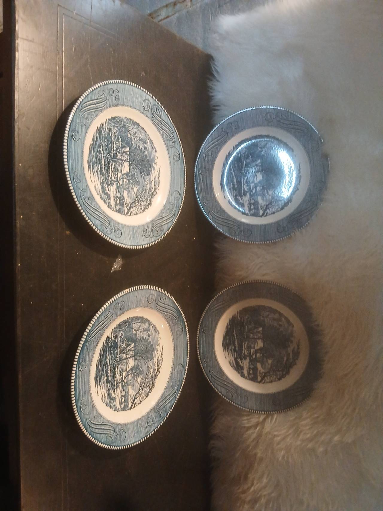 Royal China Currier & Ives Blue Dinner Plates